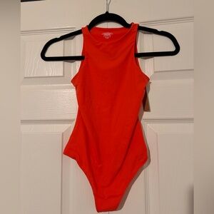 Poppy Red Skims High Neck Body Suit